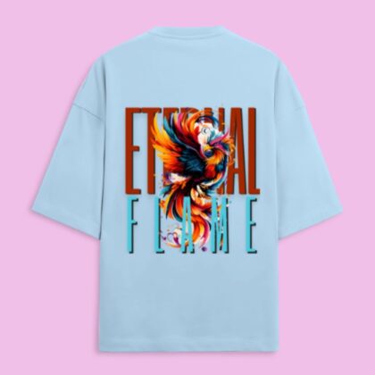 Eternal Flames Phoenix Print Unisex Terry Oversized Tee