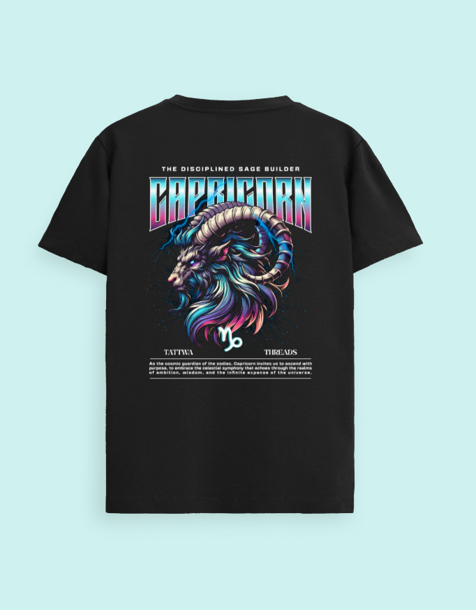 Capricorn Zodiac Graphic Unisex Supima T-Shirt - Image 5