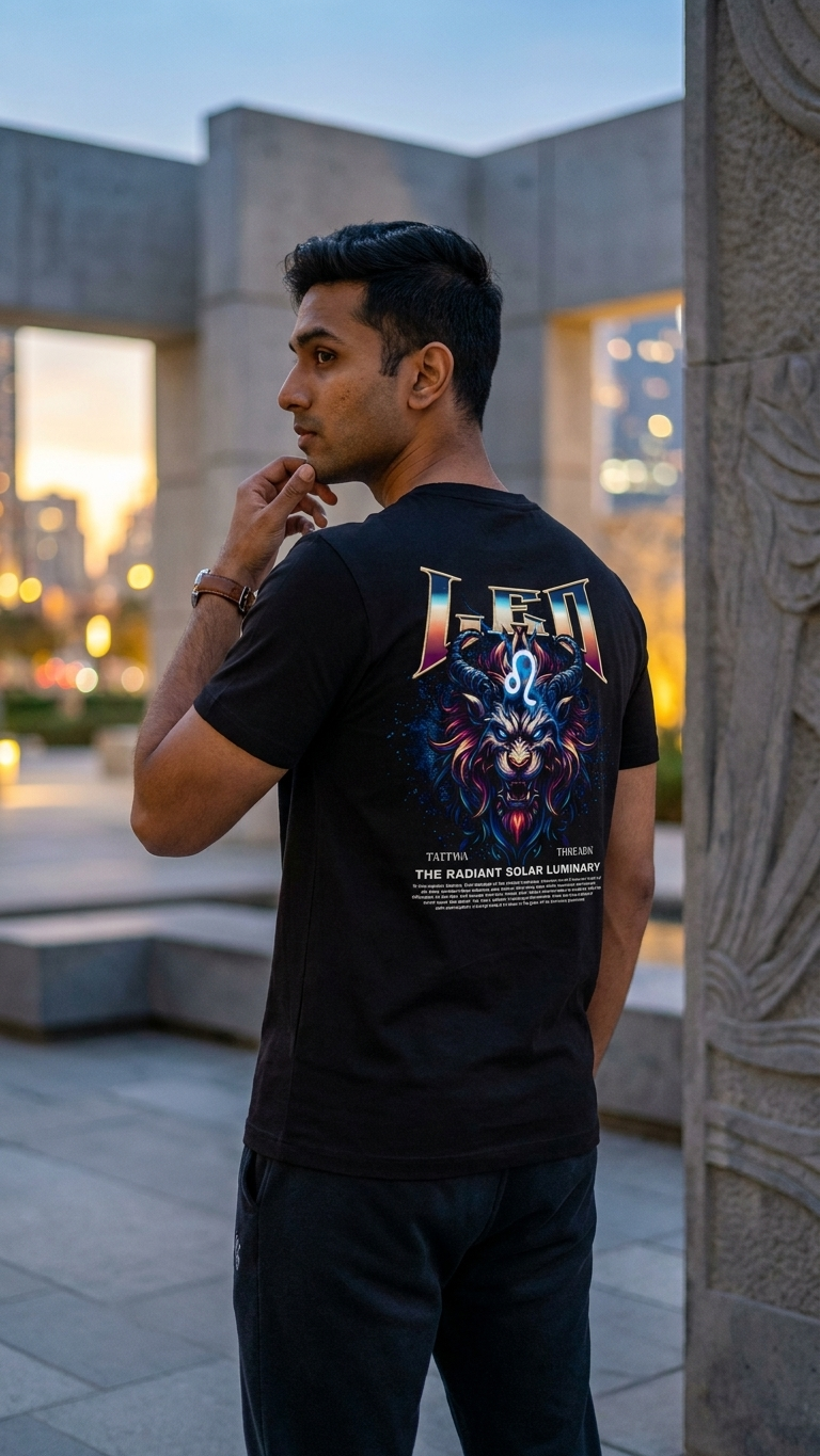 Leo Zodiac Graphic Unisex Supima T-Shirt - Image 3