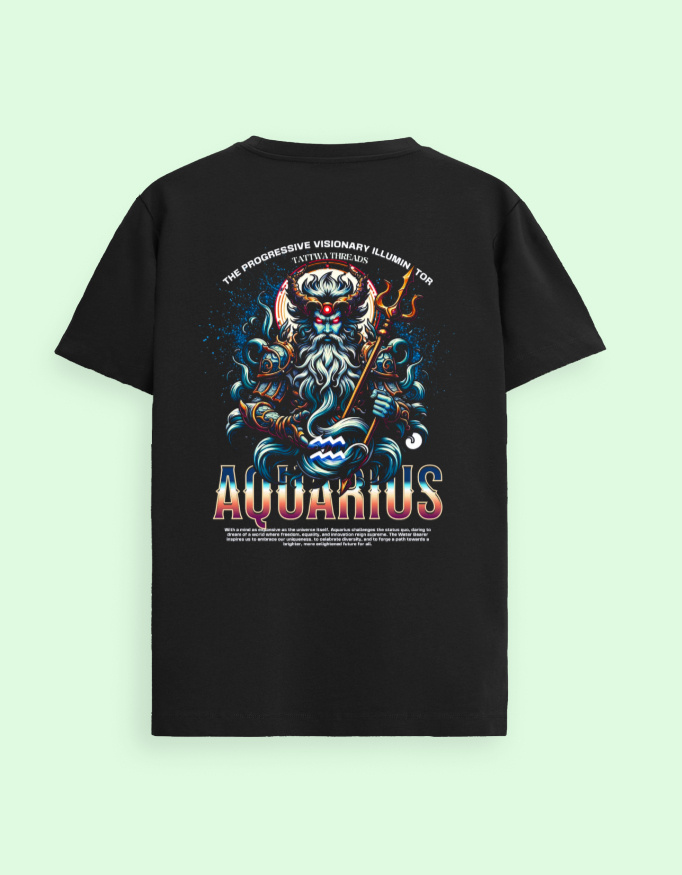 Aquarius Zodiac Graphic Unisex Supima T-Shirt - Image 5