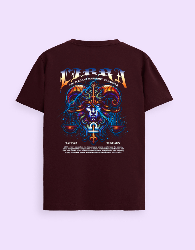 Libra Zodiac Graphic Unisex Supima T-Shirt - Image 3
