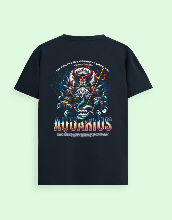 Aquarius Zodiac Graphic Unisex Supima T-Shirt - Image 3