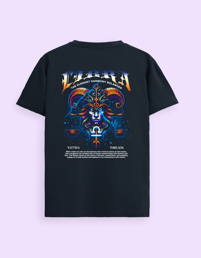 Libra Zodiac Graphic Unisex Supima T-Shirt - Image 2